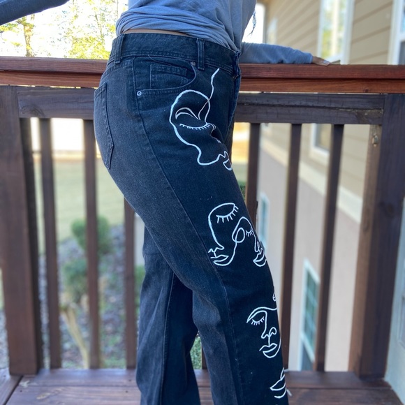 Vintage custom hand painted Lee Rider’s jeans - Picture 5 of 6